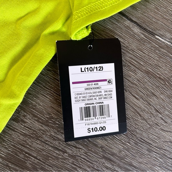 NWT Girls 10/12 Art Class Athletic Outfit Black Sport Shorts & Green Cotton Top - Picture 5 of 6